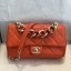 Replica Chanel Quilted Lambskin Medium Flap Bag with Resin Chain AS1353 Orange 2019 Collection CE01207