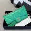 Replica Chanel Quilted Lambskin Zipped Classic Card Holder AP0767 Green 2019 Collection CE03752