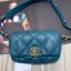 Replica Chanel Quilted Leather 19 Belt Bag/Waist Bag Turquoise 2019 Collection CE00768