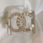 Replica Chanel Resin Crystal CC Cuff Bracelet Gold 2019 Collection CE00862