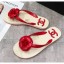 Replica Chanel Rubber Camellia Thong Slides Sandals Red 2020 Collection CE02241