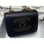Replica Chanel Studs CC Logo Flap Bag Black 2020 CE04165