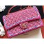 Replica Chanel Tweed Braided Classic Flap Medium Bag Fuchsia 2019 CE01427