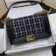 Replica Chanel Tweed Medium Boy Flap Bag Black/White/Blue 2019 Collection CE02590
