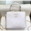 Replica Cheap Chanel Quilting Calfskin Mini Bowling Bag AS0351 White 2019 CE03184