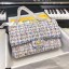 Replica Fashion Chanel Tweed Medium Flap Bag White/Blue/Pink 2019 Collection CE00873