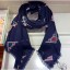Replica High Quality Chanel Print Cashmere Scarf 130x130cm Blue 2019 CE00944
