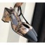 Replica Luxury Chanel Heel 6.5cm Slingbacks G31318 Laminated Bronze/Grosgrain Black 2019 CE02848