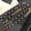 Replica Luxury Chanel Round Metal and Pearl Sweater Long Necklace Gold/Blue/White 2019 Collection CE03583