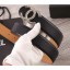 Replica Top Chanel Width 3.5cm Leather Belt Black/Khaki with Silver CC Logo CE04213