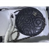 AAA Chanel Camellia Round Evening Bag Black 2019 CE02021
