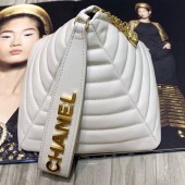 Best Chanel Lambskin Quilted Stripes Pyramid Clutch Bag AS0688 White 2019 Collection CE04035
