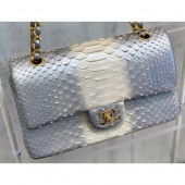 Best Chanel Python Classic Flap Medium Bag A1112 18 CE01195