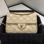 Best Imitation Chanel Quilted Pearl Lambskin Flap Bag AS1202 Apricot 2019 Collection CE01216