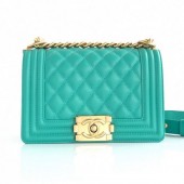 Best Quality Chanel Quilted Calfskin Small Boy Flap Bag A67085 Green 2019 Collection CE04191