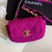 Chanel 19 Tweed Flap Waist Bag/Belt Bag AS1163 Purple 2019 Collection CE01813