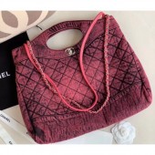 Chanel 31 Denim Large Shopping Bag AS1408 Fuchsia 2020 CE01689