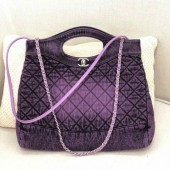 Chanel 31 Denim Medium Shopping Bag AS1407 Purple/Black 2020 Collection CE02431