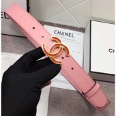 Chanel Calf Leather Belt with Red Buckle 30mm Width Pink 2018 Belt CE03679