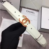 Chanel Calf Leather Belt with Red Buckle 30mm Width White 2018 CE02315