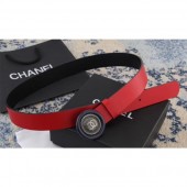 Chanel Calfskin Belt with CC Round Buckle 35MM Width Red 2018 CE00673