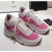 Chanel Calfskin Fabric & Suede Sneaker G36258 White/Pink 2020 Collection CE01541