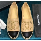 Chanel Camellia CC Logo Espadrilles Beige CE00551
