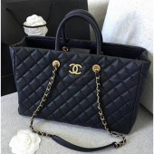 Chanel Caviar Calfskin Quilting Large Shopping Bag Black 2019 CE03431