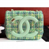 Chanel CC Logo Coco Flap Bag AS0321 Tweed Light Green 2019 CE02391