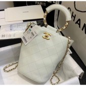 Chanel Chain Handle Bucket Backpack Bag AS1362 White 2020 CE02028