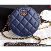 Chanel Chain Infinity Round Clutch with Chain AP0725 Blue 2019 CE03701