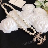 Chanel Chain Leather Pearl Necklace AB2969 2020 Collection CE01397