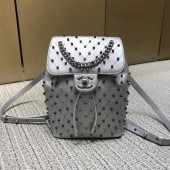 Chanel chevron studed backpack silver 2019 CE02834