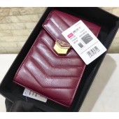 Chanel Chevron Vintage Logo Calfskin Clutch with Chain Phone Bag A81226 Burgundy 2018 CE01920