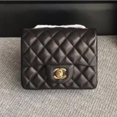 Chanel Classic Flap Mini Bag A1115 in Lambskin Leather Black with Golden Hardware CE03179
