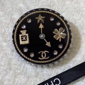 Chanel Clock Round Brooch AB3242 Black 2019 Collection CE04270