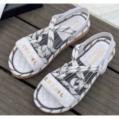 Chanel Cord Sandals G34602 White 2020 CE03463