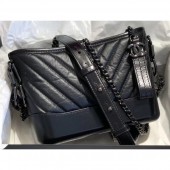 Chanel Gabrielle Small Hobo Bag A91810 Chevron So Black 2019 CE03865