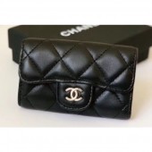 Chanel Key Holder Wallet 31511 Lambskin Black CE01224