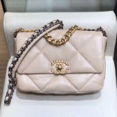 Chanel Lambskin 19 Small Flap Bag AS1160 Light Apricot 2019 Collection CE02417