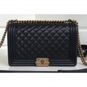 Chanel Lambskin Boy Flap New Medium Bag Black/Gold CE00820