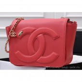 Chanel Lambskin CC Logo Flap Bag AS0321 Dark Pink 2019 CE01069