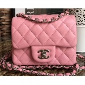 Chanel Lambskin Mini Classic Flap Bag A1115 Pink CE04211
