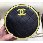 Chanel Lambskin Round Clutch With Chain Bag AP0060 Black 2019 CE01814