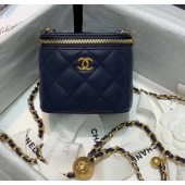 Chanel Lambskin Small Classic Box with Chain And Gold Metal Ball AP1447 Navy Bl;ue 2020 Collection CE01825