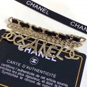 Chanel Lettering Leather Chain Brooch AB0623 Gold/Black 2019 Collection CE03844