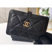 Chanel Luggage Tag AP1141 Lambskin Black CE00859