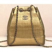 Chanel Metallic Crocodile Embossed Gabrielle Small Backpack Bag A94485 Gold 2019 CE00963