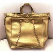 Chanel Metallic Crocodile Embossed Large Shopping Bag AS0801 Gold 2019 CE02079