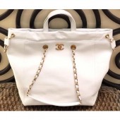 Chanel Metallic Crocodile Embossed Large Shopping Bag AS0801 White 2019 CE00658